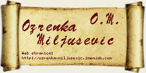 Ozrenka Miljušević vizit kartica